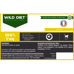 Wild Diet 100% Coq 500gr...